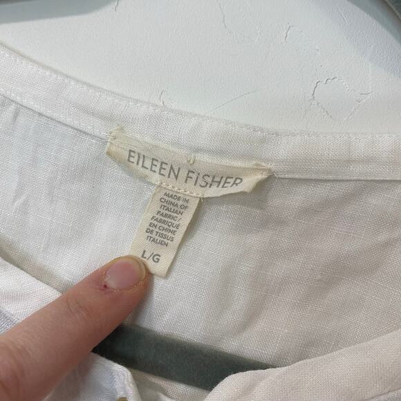 Eileen Fisher Women's Organic Linen Mandarin Collar Dress Jacket White Large - Picture 3 of 7